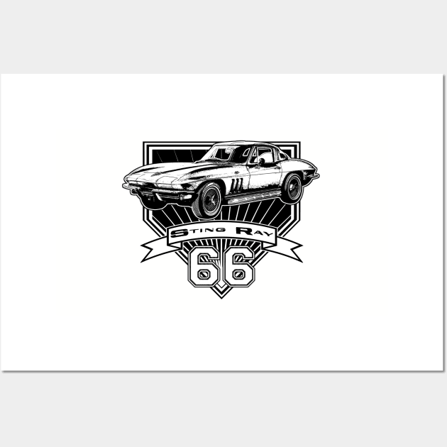 1966 Corvette Stingray Wall Art by CoolCarVideos